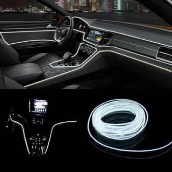 2m Φωτιστικό Ατμόσφαιρας Εσωτερικού Αυτοκινήτου 12V Αυτοκινήτου Ευέλικτο Ψυχρό Φως Λωρίδα Ταμπλό Εσωτερικό Αυτοκινήτου Λωρίδα LED Διακοσμητικό Φως