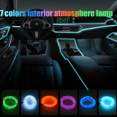 2 m auto salongi atmosfääri lamp 12 V auto paindlik külma valguse riba armatuurlaud sisemuse auto LED-riba dekoratiivne valgus