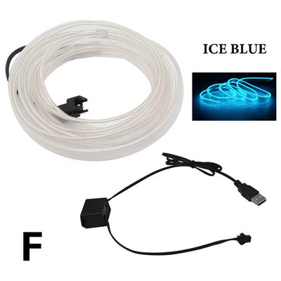 2m Φωτιστικό Ατμόσφαιρας Εσωτερικού Αυτοκινήτου 12V Αυτοκινήτου Ευέλικτο Ψυχρό Φως Λωρίδα Ταμπλό Εσωτερικό Αυτοκινήτου Λωρίδα LED Διακοσμητικό Φως