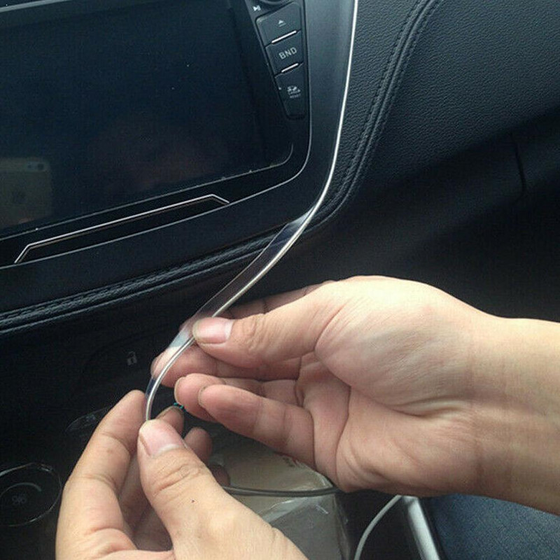 2m Φωτιστικό Ατμόσφαιρας Εσωτερικού Αυτοκινήτου 12V Αυτοκινήτου Ευέλικτο Ψυχρό Φως Λωρίδα Ταμπλό Εσωτερικό Αυτοκινήτου Λωρίδα LED Διακοσμητικό Φως