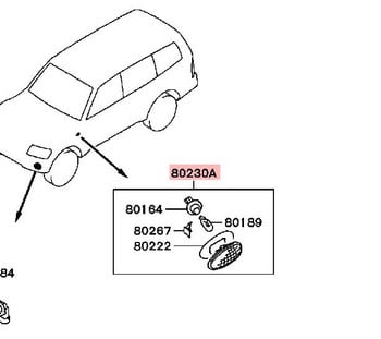 Λάμπες σήμανσης 1 τεμαχίου για Pajero V73 Πλαϊνό φωτιστικό φτερού για Montero Sport K9 K8 Φώτα φλας για Outlander Cu 2000-2006