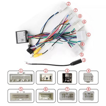 Develuck Car 16-pin Android Wire Harness Адаптер за захранващ кабел за Toyota Corolla/Camry/RAV4 с Canbus