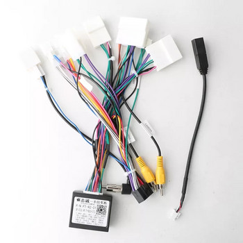 Develuck Car 16-pin Android Wire Harness Адаптер за захранващ кабел за Toyota Corolla/Camry/RAV4 с Canbus