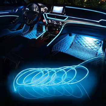 3/5 метра автомобилна атмосферна светлина интериорна LED лента декоративна лампа гирлянд телено въжетръбна линия гъвкава неонова светлина стилизиращи продукти