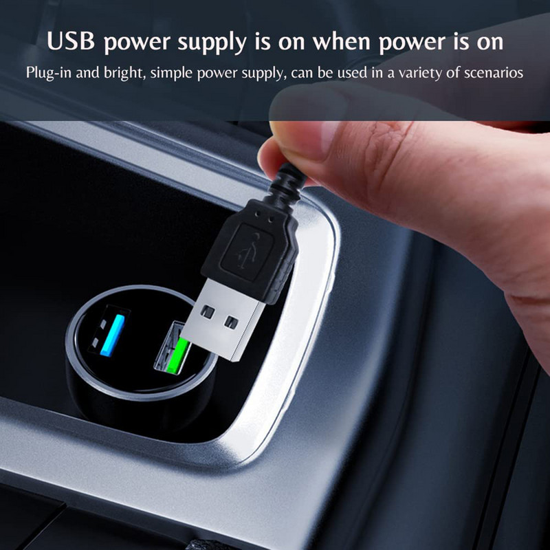 3/5 metri Lumină de atmosferă pentru mașină Bandă LED interioară Lampă decorativă Ghirlanda de cabluri de sârmă Linie flexibilă de neon Produse de stil