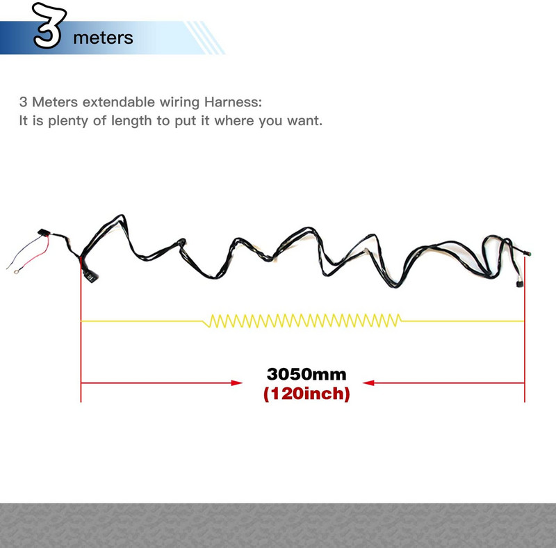Σετ καλωδίων καλωδίωσης HAOLIDE 3M Προσαρμογέας ρελέ για προβολείς αυτοκινήτου Φώτα εργασίας LED Φωτιστικό αυτοκινήτου Σύρμα 3M 12V 24V 40A