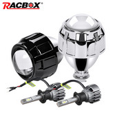 Kit de lentile pentru proiector cu xenon HID cu mini faruri de 2,5 inci, soclu H4 H7 pentru lampă de retrofit de bricolaj, pentru motocicletă, faza mare înaltă, bec cu LED H1