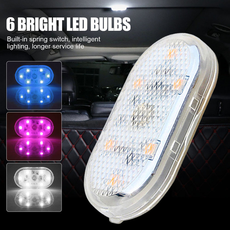 Lumină tactilă fără fir cu LED-uri pentru mașină Lumină interioară, reîncărcabilă prin USB, lumină de lectură automată de tavan pentru cutia de depozitare a portbagajului pentru picior