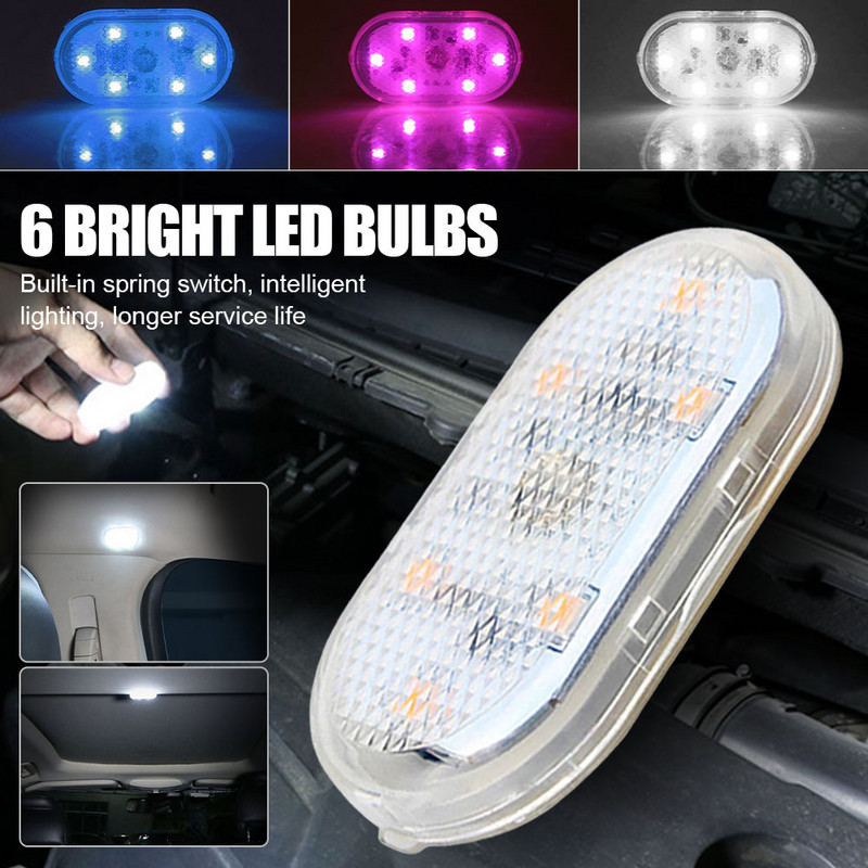 Lumină tactilă fără fir cu LED-uri pentru mașină Lumină interioară, reîncărcabilă prin USB, lumină de lectură automată de tavan pentru cutia de depozitare a portbagajului pentru picior