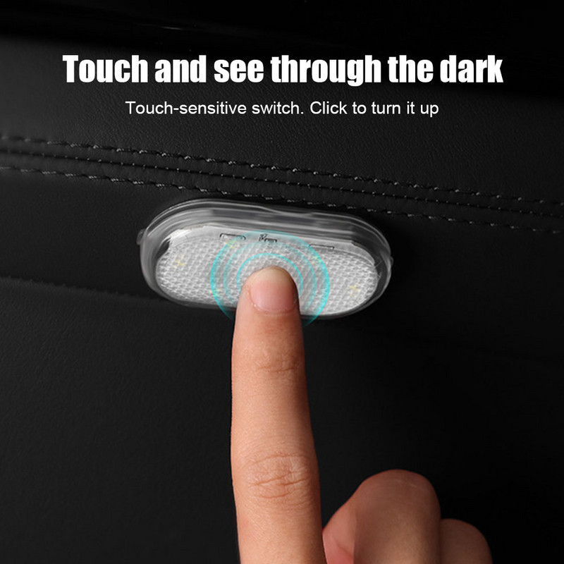 Lumină tactilă fără fir cu LED-uri pentru mașină Lumină interioară, reîncărcabilă prin USB, lumină de lectură automată de tavan pentru cutia de depozitare a portbagajului pentru picior