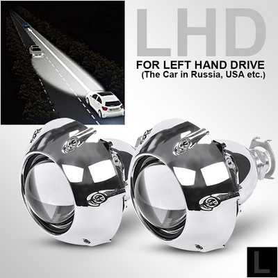 2,5 ιντσών Επώνυμα κάλυμμα στυλ προβολέα αυτοκινήτου HID Bi Xenon Φακός Προβολέα Retrofit Προσαρμογέας υποδοχής H4 H7 Προβολέας Χρήση λαμπτήρων H1