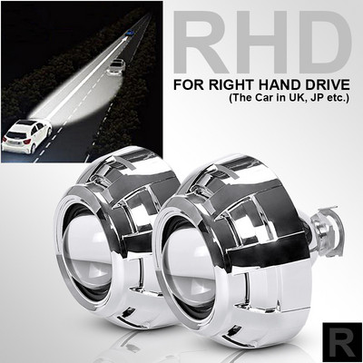 2,5 ιντσών Επώνυμα κάλυμμα στυλ προβολέα αυτοκινήτου HID Bi Xenon Φακός Προβολέα Retrofit Προσαρμογέας υποδοχής H4 H7 Προβολέας Χρήση λαμπτήρων H1