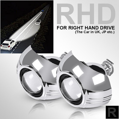 2,5 ιντσών Επώνυμα κάλυμμα στυλ προβολέα αυτοκινήτου HID Bi Xenon Φακός Προβολέα Retrofit Προσαρμογέας υποδοχής H4 H7 Προβολέας Χρήση λαμπτήρων H1