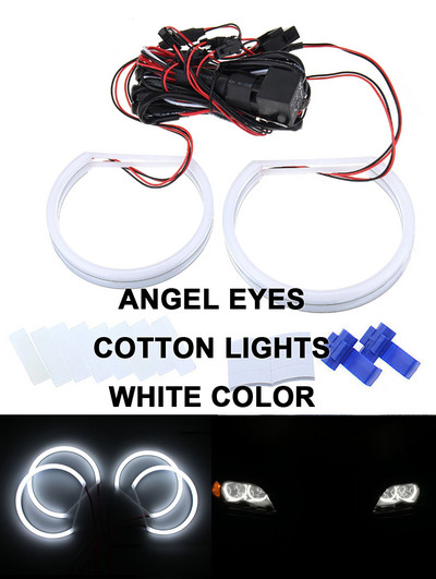 Hopstyling Dual Colore White+Yellow SMD LED Angel Eyes за BMW E36 E38 E39 E46 Проектор Фарове Памук Светлина без грешки