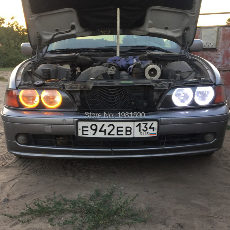 Hopstyling Dual Colore White+Yellow SMD LED Angel Eyes za BMW E36 E38 E39 E46 Prednja svjetla projektora Pamučno svjetlo bez grešaka