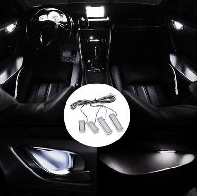 4 buc. Lumină ambientală LED pentru mașină, ușă interioară, mâner pentru bol, lumină pentru cotieră, ușă mașină, lampă decorativă pentru atmosferă, universală