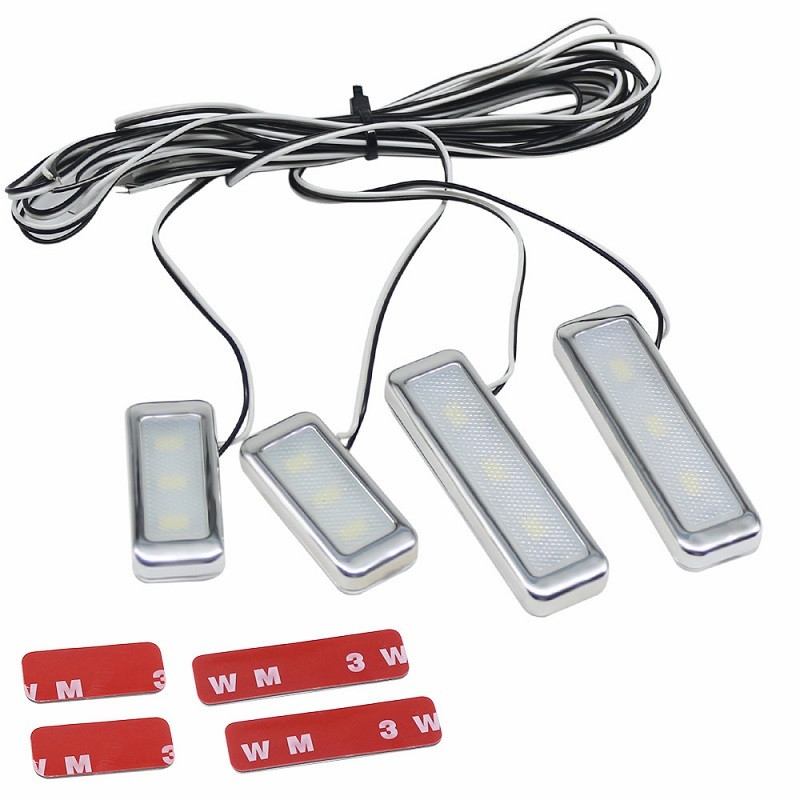 4 buc. Lumină ambientală LED pentru mașină, ușă interioară, mâner pentru bol, lumină pentru cotieră, ușă mașină, lampă decorativă pentru atmosferă, universală