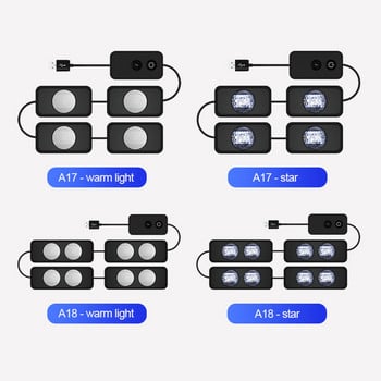 LED осветление за крака на интериора на автомобила RGB подсветка с USB безжично дистанционно APP Управление на музика Множество режими Декоративна атмосферна лампа