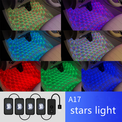 Φωτισμός ποδιού LED αυτοκινήτου RGB Οπίσθιος φωτισμός με ασύρματο τηλεχειριστήριο USB APP Έλεγχος μουσικής πολλαπλών λειτουργιών Διακοσμητικό φωτιστικό ατμόσφαιρας