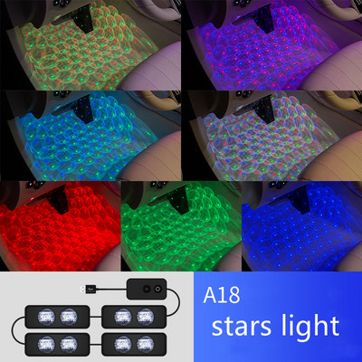 Φωτισμός ποδιού LED αυτοκινήτου RGB Οπίσθιος φωτισμός με ασύρματο τηλεχειριστήριο USB APP Έλεγχος μουσικής πολλαπλών λειτουργιών Διακοσμητικό φωτιστικό ατμόσφαιρας