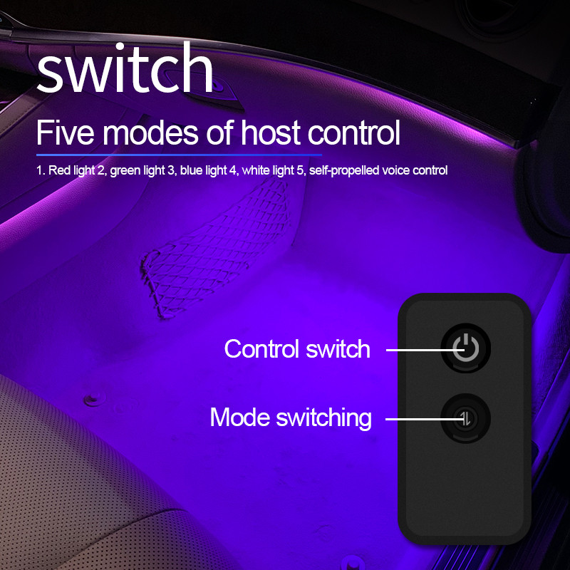 Φωτισμός ποδιού LED αυτοκινήτου RGB Οπίσθιος φωτισμός με ασύρματο τηλεχειριστήριο USB APP Έλεγχος μουσικής πολλαπλών λειτουργιών Διακοσμητικό φωτιστικό ατμόσφαιρας