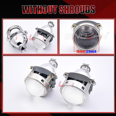 Lentile de proiector Sinolyn 3.0 inch Angel Eyes pentru faruri H7 H4 lămpi bi-xenon auto pentru accesorii auto Tuning Utilizați bec H1 HID
