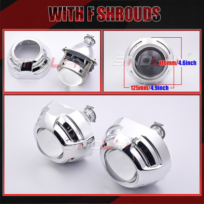 Lentile de proiector Sinolyn 3.0 inch Angel Eyes pentru faruri H7 H4 lămpi bi-xenon auto pentru accesorii auto Tuning Utilizați bec H1 HID
