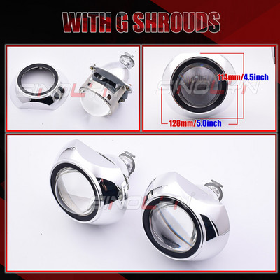 Lentile de proiector Sinolyn 3.0 inch Angel Eyes pentru faruri H7 H4 lămpi bi-xenon auto pentru accesorii auto Tuning Utilizați bec H1 HID