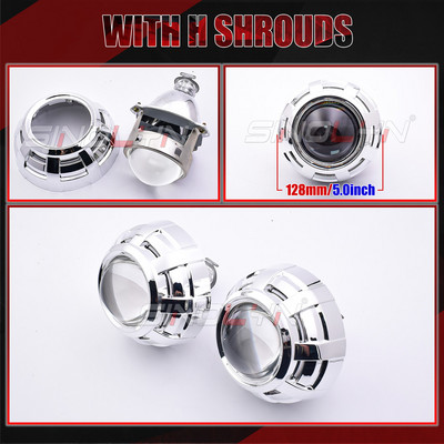 Lentile de proiector Sinolyn 3.0 inch Angel Eyes pentru faruri H7 H4 lămpi bi-xenon auto pentru accesorii auto Tuning Utilizați bec H1 HID