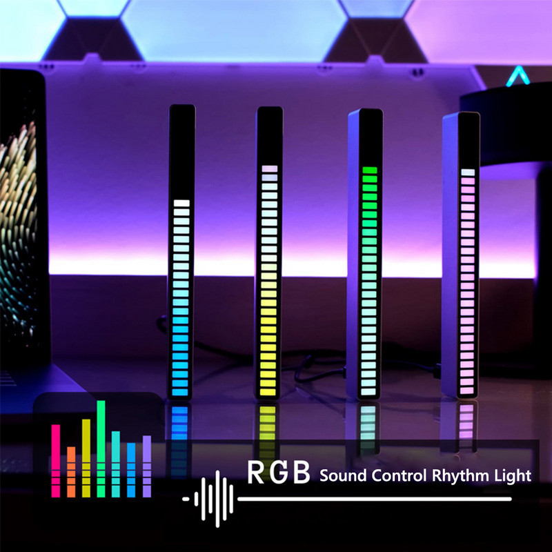 LED ritmo šviesos RGB APP valdymo spalvingas vamzdis 32 LED juostelė šviesos muzikos atmosfera, skirta DJ diskotekai, automobilio interjeras kalėdinis papuošimas