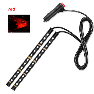 Lumină LED pentru mașină Lumină ambientală pentru picior Bandă LED RGB Atmosferă Lumină interioară Lumini decorative colorate Accesoriu auto 12v