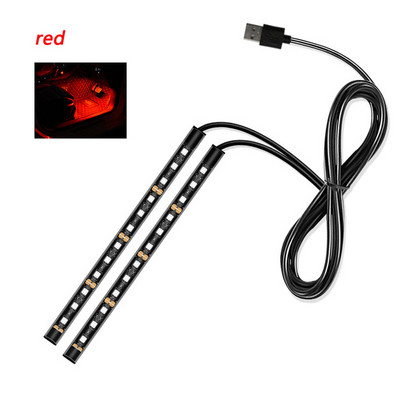Lumină LED pentru mașină Lumină ambientală pentru picior Bandă LED RGB Atmosferă Lumină interioară Lumini decorative colorate Accesoriu auto 12v