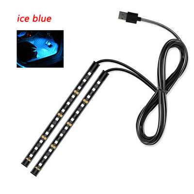 Lumină LED pentru mașină Lumină ambientală pentru picior Bandă LED RGB Atmosferă Lumină interioară Lumini decorative colorate Accesoriu auto 12v