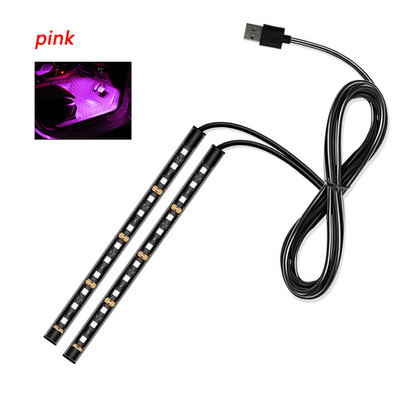 Lumină LED pentru mașină Lumină ambientală pentru picior Bandă LED RGB Atmosferă Lumină interioară Lumini decorative colorate Accesoriu auto 12v
