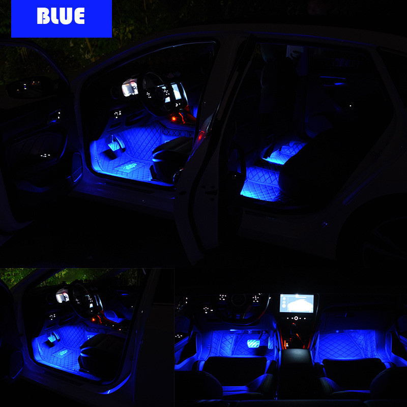Lumină LED pentru mașină Lumină ambientală pentru picior Bandă LED RGB Atmosferă Lumină interioară Lumini decorative colorate Accesoriu auto 12v