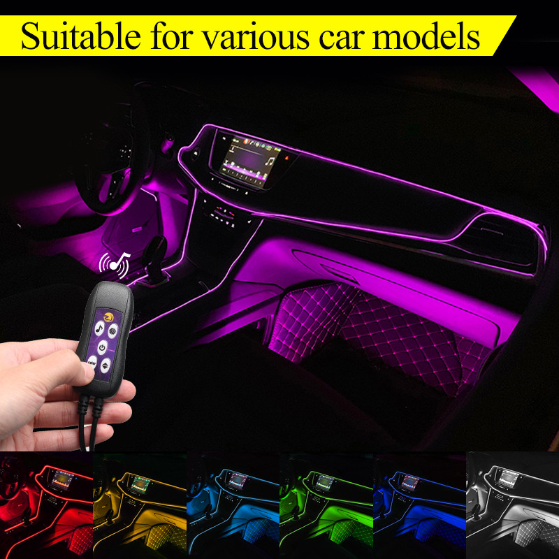 Tesla Model 3 Y 2021 tarvikud, auto salong, neoontuled, LED-keskkonsool, armatuurlaud, valgustus, värvikas USB