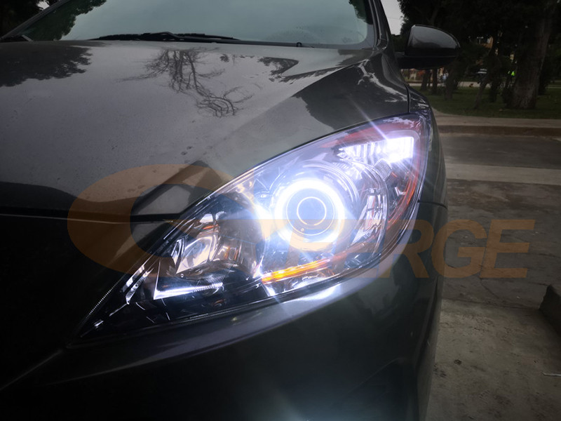 Geerge jaoks Mazda 3 Mazda3 BL 2009 2010 2011 2012 2013 Suurepärane Ultra Bright COB Led Angel Eyes Kit Halo Rings Light