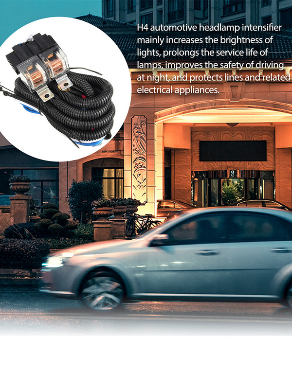 H4 LED priekinių žibintų stiprinimo lemputės relės laidų laido kištuko rinkinys Relės laidų rinkinys Automobilių keitimo priedai būdas