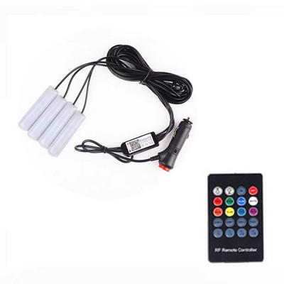 Φωτιστικό ποδιού αυτοκινήτου LED περιβάλλοντος χώρου με ασύρματο τηλεχειριστήριο USB, Έλεγχος μουσικής πολλαπλών τρόπων λειτουργίας Διακοσμητικά φώτα εσωτερικού αυτοκινήτου