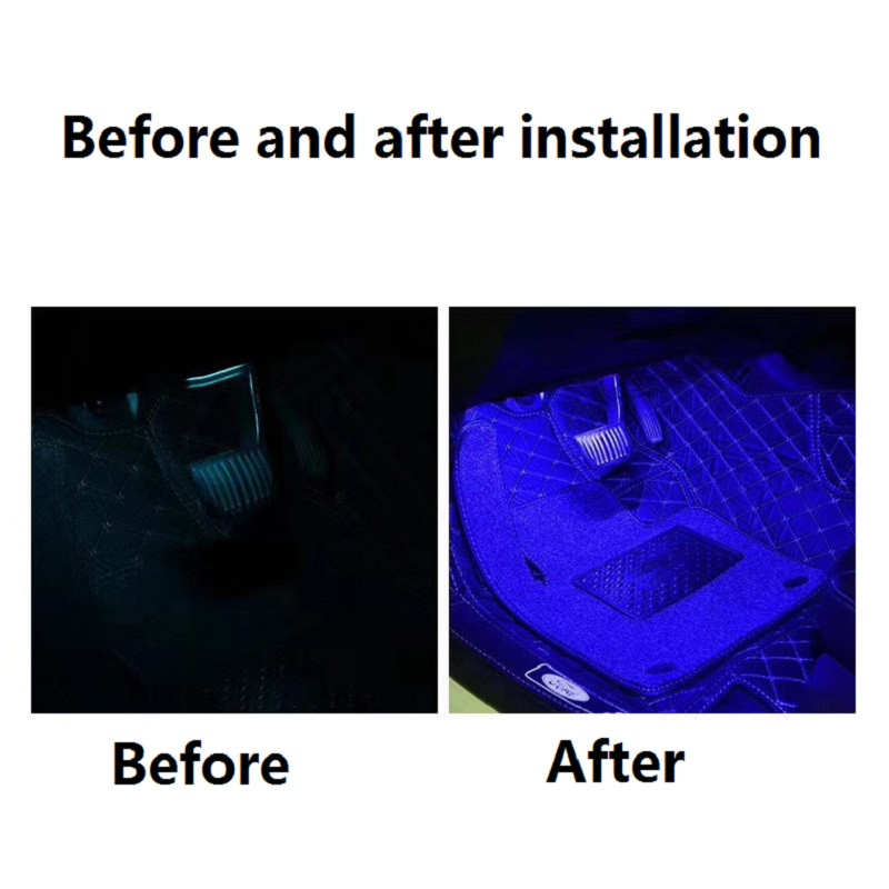 Φωτιστικό ποδιού αυτοκινήτου LED περιβάλλοντος χώρου με ασύρματο τηλεχειριστήριο USB, Έλεγχος μουσικής πολλαπλών τρόπων λειτουργίας Διακοσμητικά φώτα εσωτερικού αυτοκινήτου