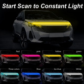 Lumină de zi cu LED Scanare Pornește constantă Lumină decorativă pentru capota auto DRL Ghid pentru capota motor Lampă ambientală decorativă