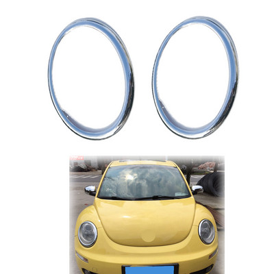 For VW Beetle 2005-2010 Lamp Shell Car Headlight Cover Lens Ring Trim Stiker