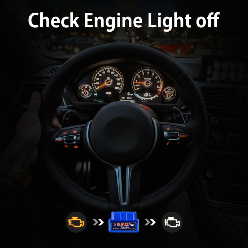 Mini Bluetooth ELM327 V2.1 OBD2 Scanner Auto Diagnostic Tools for iPhone and Android Code Reader Αξεσουάρ αυτοκινήτου Ferramentas