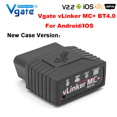 Vgate vLinker MC+ ELM327 V2.2 Bluetooth 4.0 OBD2 szkenner OBD 2 WIFI BimmerCode FORScan Auto Autódiagnosztikai eszközök ELM 327 V 1 5