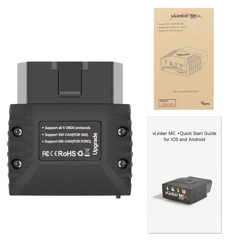 Vgate vLinker MC+ ELM327 V2.2 Bluetooth 4.0 OBD2 Scanner OBD 2 WIFI BimmerCode FORScan Auto Automobilių diagnostikos įrankiai ELM 327 V 1 5