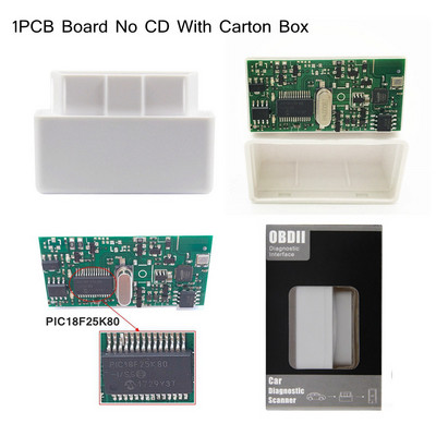 Dual Double 2PCB chip PIC18F25K80 Firmware 1.5 ELM327 V1.5 OBD2 BT Diagnostic Interface ELM 327 V1.5 Hardware Support More Car