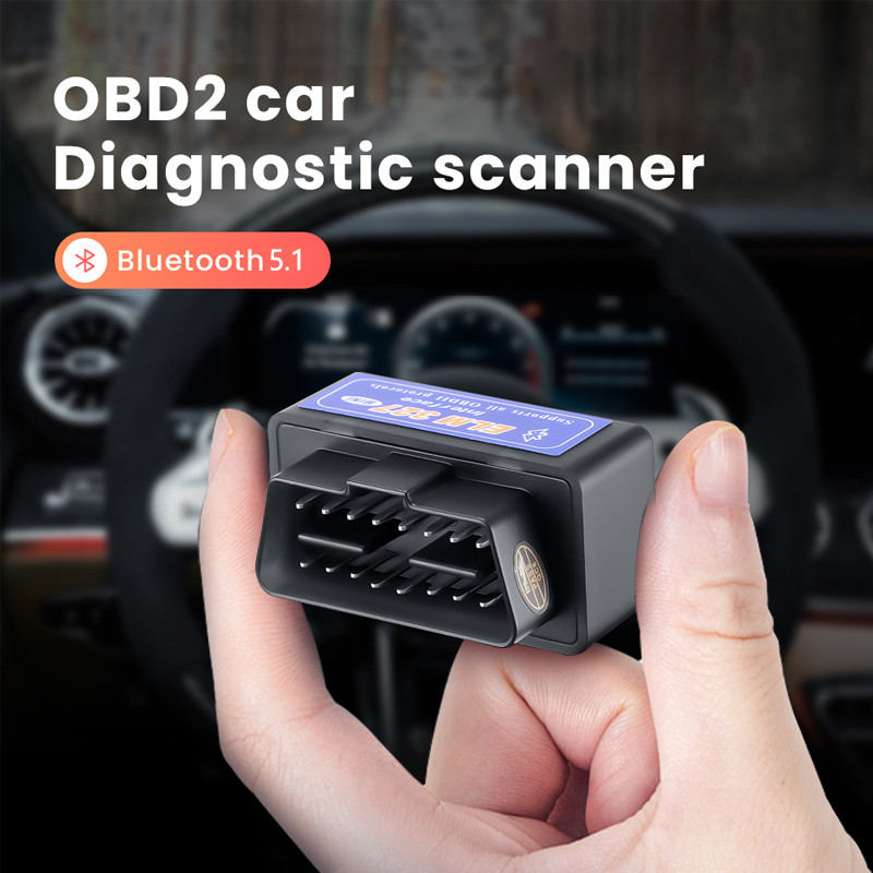 Instrument pentru diagnostic auto Mini ELM327, Bluetooth, OBD2, Albastru 