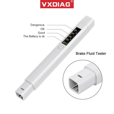 VXDIAG 2022 New Brake Fluid Tester Car tools 5 LED Automotive Diagnostic Tools Accurate Oil Quality testing Pen car accessories