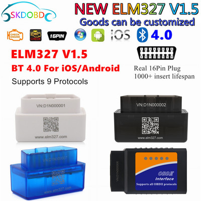 Cea mai recentă versiune a Mini ELM327 V1.5 WIFI Bluetooth 4.0 Scanner automat OBD2 Instrument de diagnosticare a testerului ELM 327 pentru mașină pentru Android pentru Apple