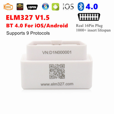 Mini ELM327 V1.5 WIFI Bluetooth 4.0 automaatse skanneri OBD2 auto ELM 327 testeri diagnostikatööriista uusim versioon Androidile Apple`ile